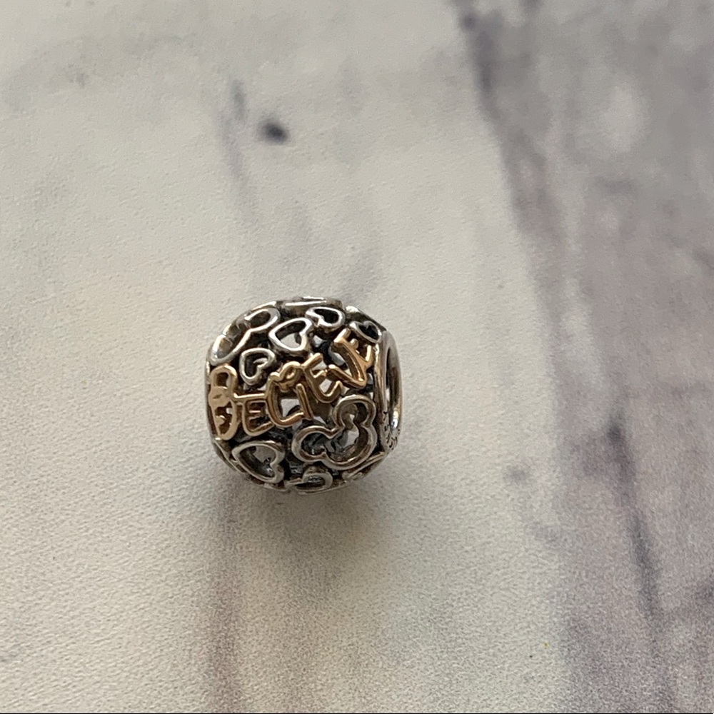 Pandora Disney open weave bead: “believe”